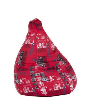 Poire zitzak - print New York - rood