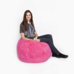 Fluffy zitzak Europa – roze - zachte zitzak van Sit on it