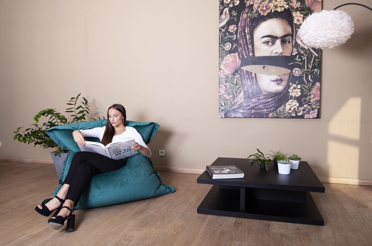 Grote zitzak - Velvet Bosgroen