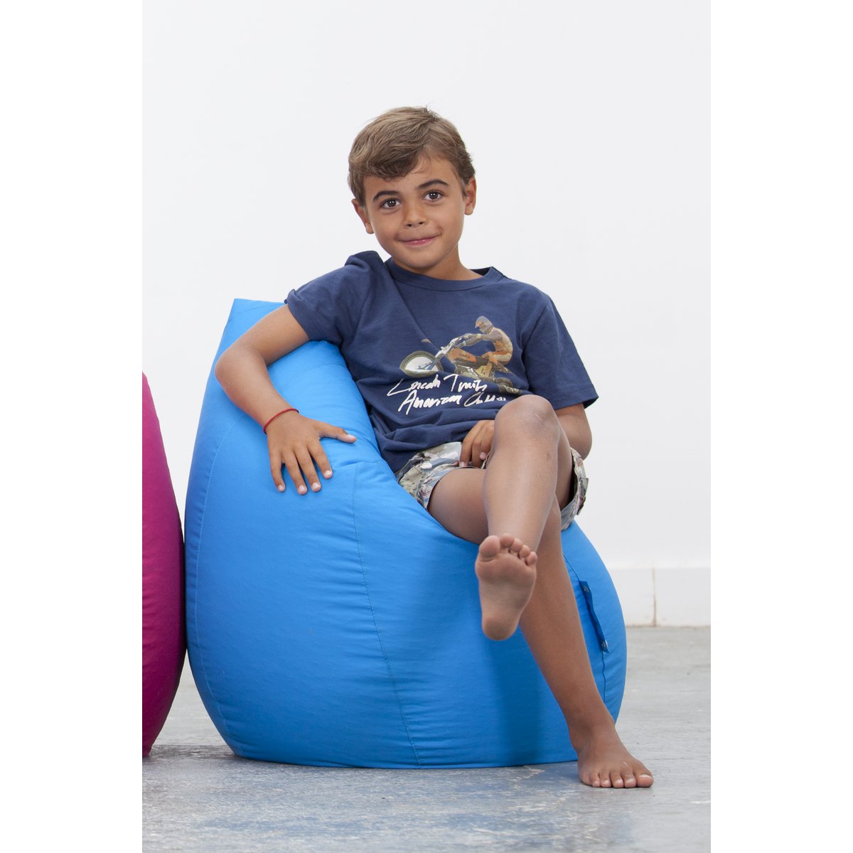 Junior Poire - kinder zitzak blauw - outdoor stof
